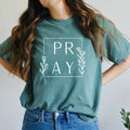 Pray, Premium Comfort Colors Tshirt in Light Green