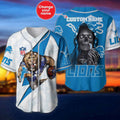 Detroit Lions Baseball Jersey Shirt Skull Custom Name, Gift For Men Women - Aopprinter