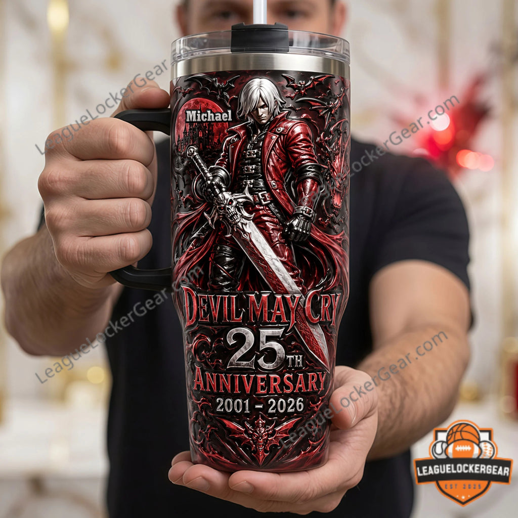 Devil May Cry 25th Anniversary 2001-2026 Tumbler with Handle