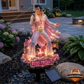 Elvis Presley King Of Rock And Roll Solar Garden Pink Light