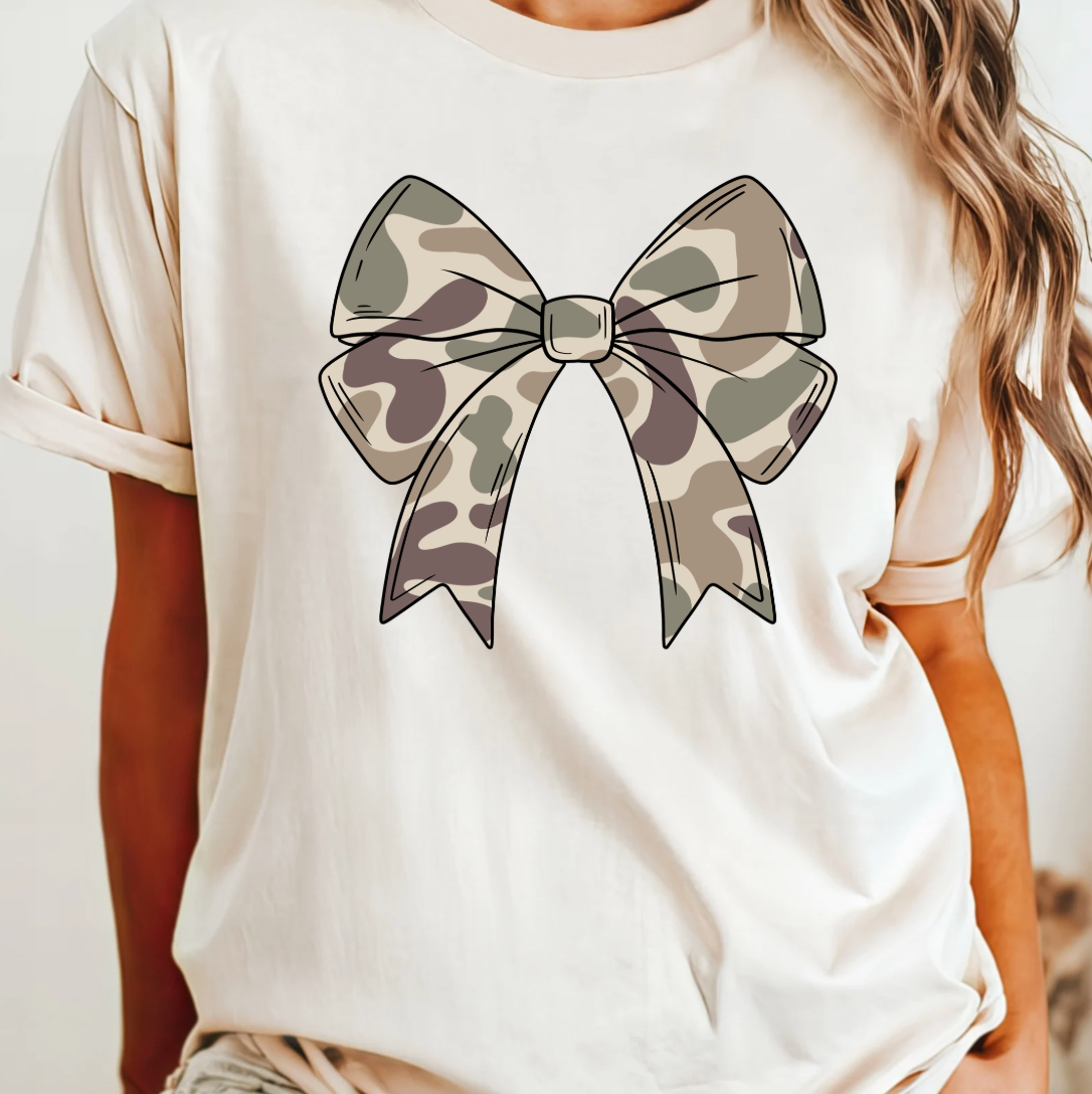 Camo Coquette Bow Tee