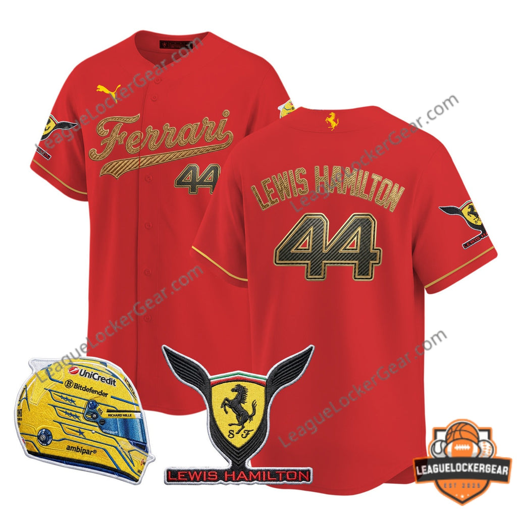 Ferrari Lewis Hamilton 44 Baseball Jersey