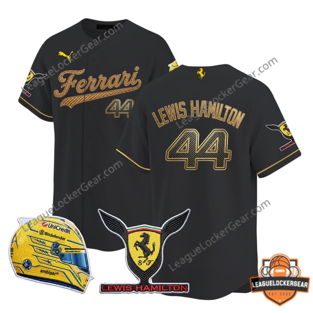 Ferrari Lewis Hamilton 44 Baseball Jersey