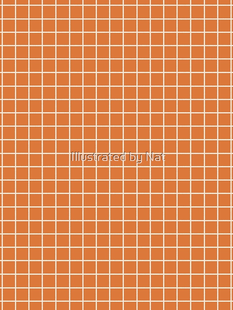 Rustic hand drawn thin lines grid - Orange ochre by Illustrated by Nat