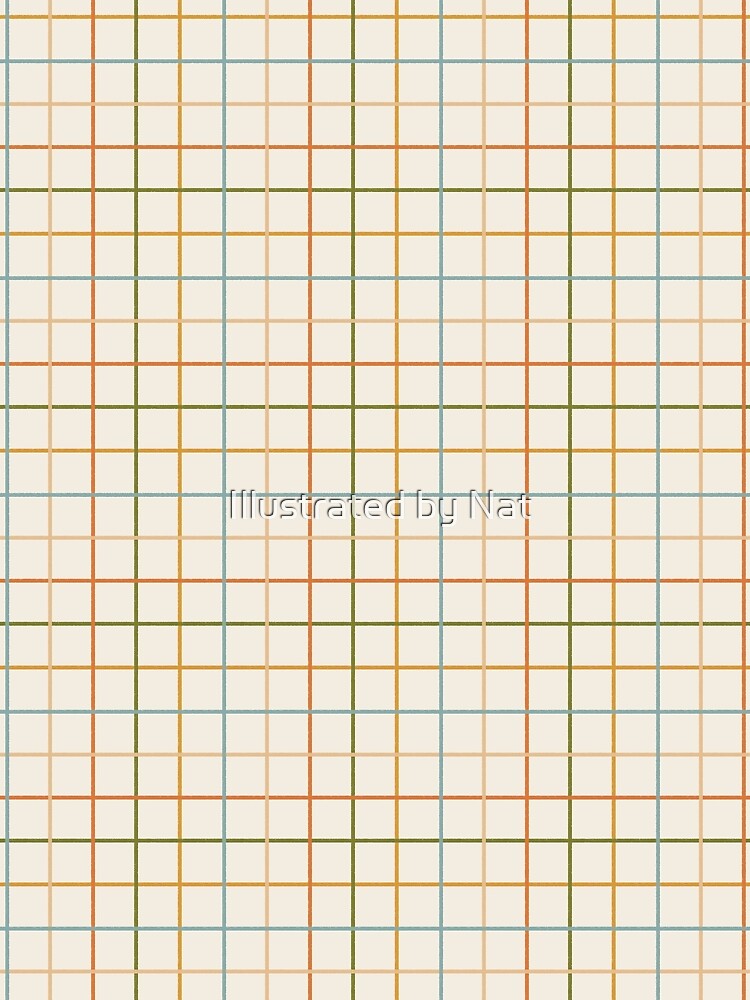 Rustic hand drawn thin lines grid - Muted pastels by Illustrated by Nat