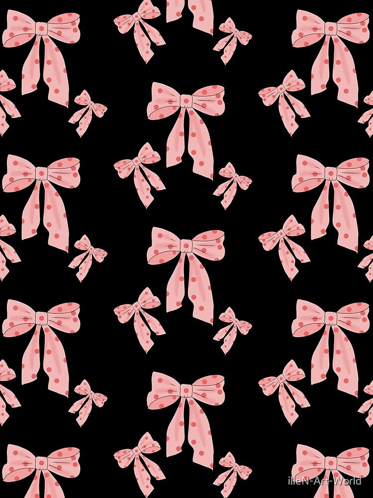 Copy of Soft Pink Watercolor Bows Repeat Pattern - Cute Girly Aesthetic by illeN-Art-World