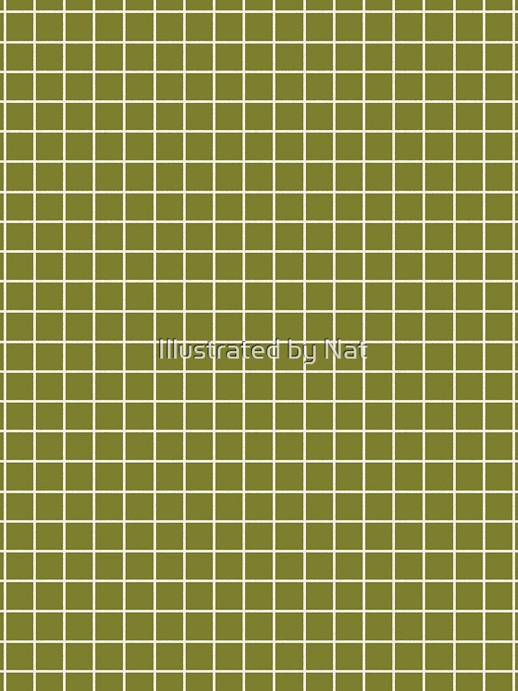 Rustic hand drawn thin lines grid - Olive green by Illustrated by Nat
