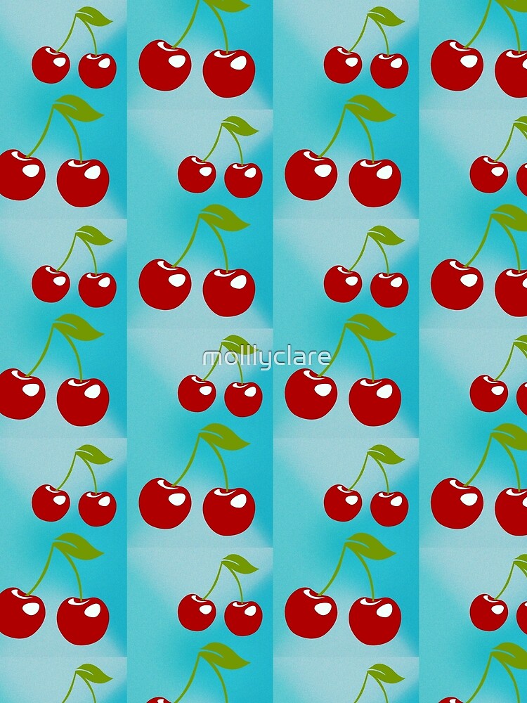 Vintage Blue Cherries Retro Fruit Design by Stickers by @molllyclare