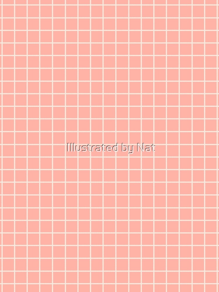 Rustic hand drawn thin lines grid - Pastel pink by Illustrated by Nat