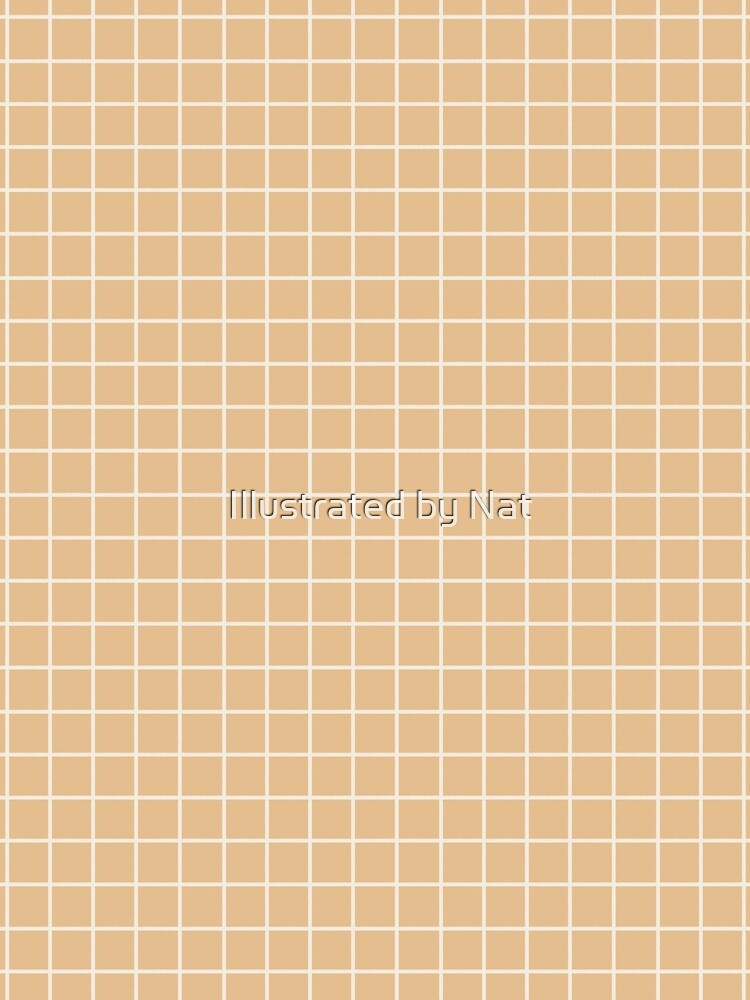 Rustic hand drawn thin lines grid - Soft beige by Illustrated by Nat