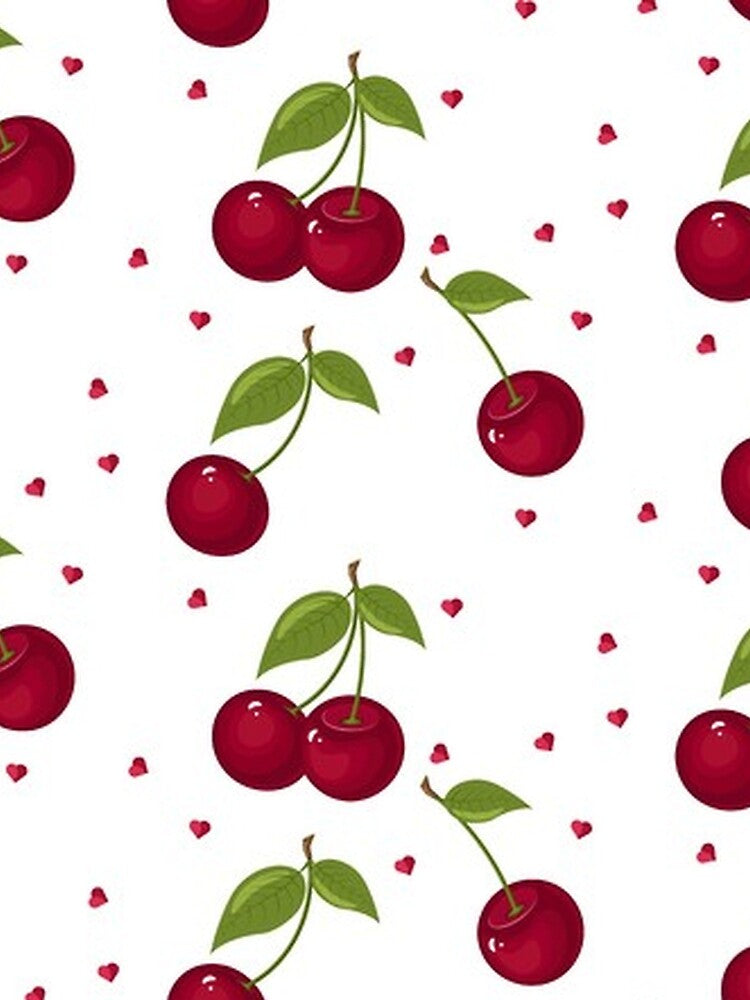 Cute Cherry Pattern – Aesthetic Fruit Design by Radiant abstract studio