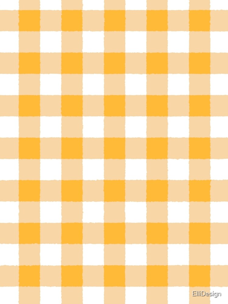 Yellow and White Gingham Check Pattern - Aesthetic Summer Plaid by ElliDesign