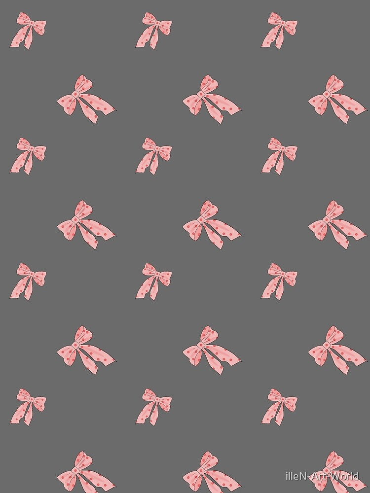 Soft Pink Watercolor Bows Repeat Pattern - Cute Girly Aesthetic by illeN-Art-World