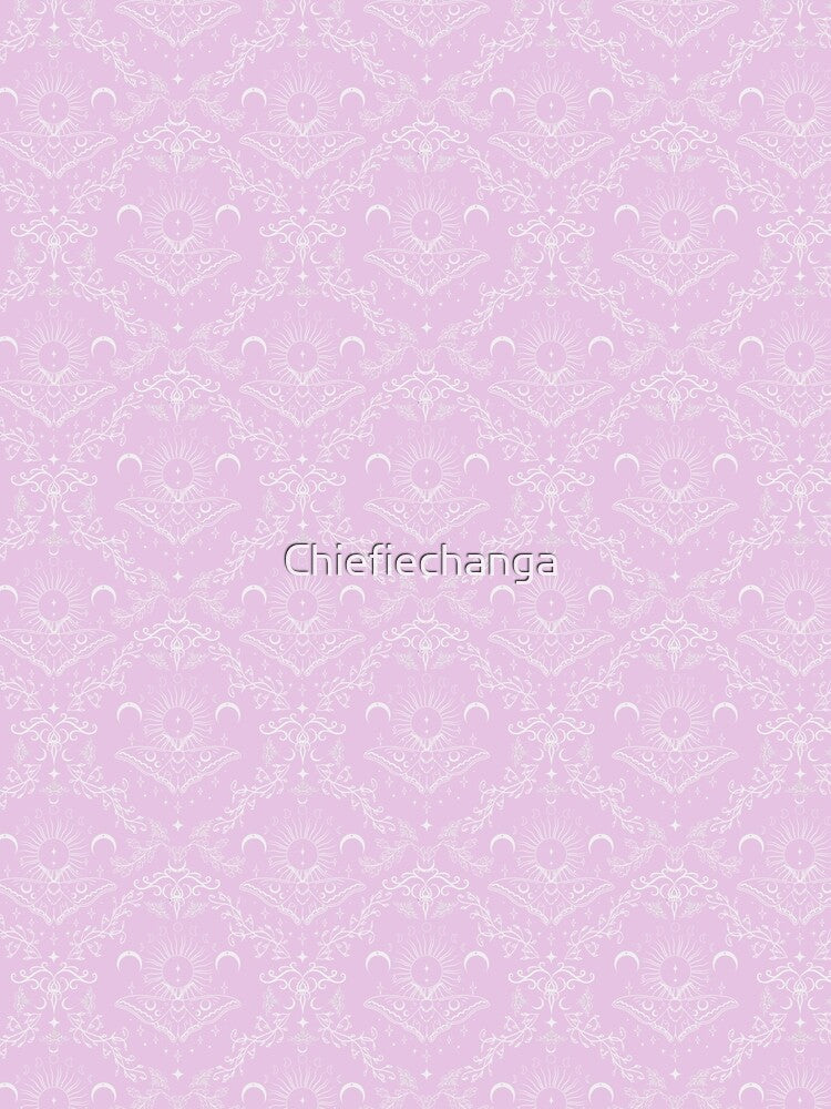 Whimsical Moon Moth Celestial Print Lilac by Chiefiechanga