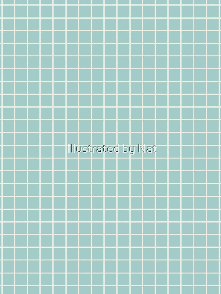 Rustic hand drawn thin lines grid - Pastel teal by Illustrated by Nat