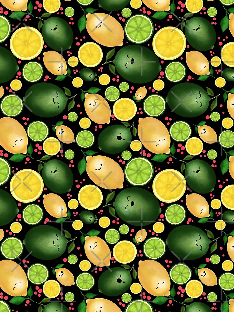 Fresh Limes and Lemons Pattern | Adorable Citrus Art | Summer Fruit Print by Marinicks