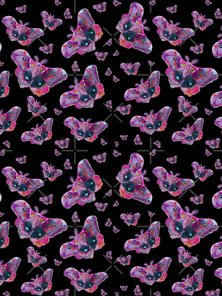 Glowing Moths - Fuchsia Version by Negin Mf Designs