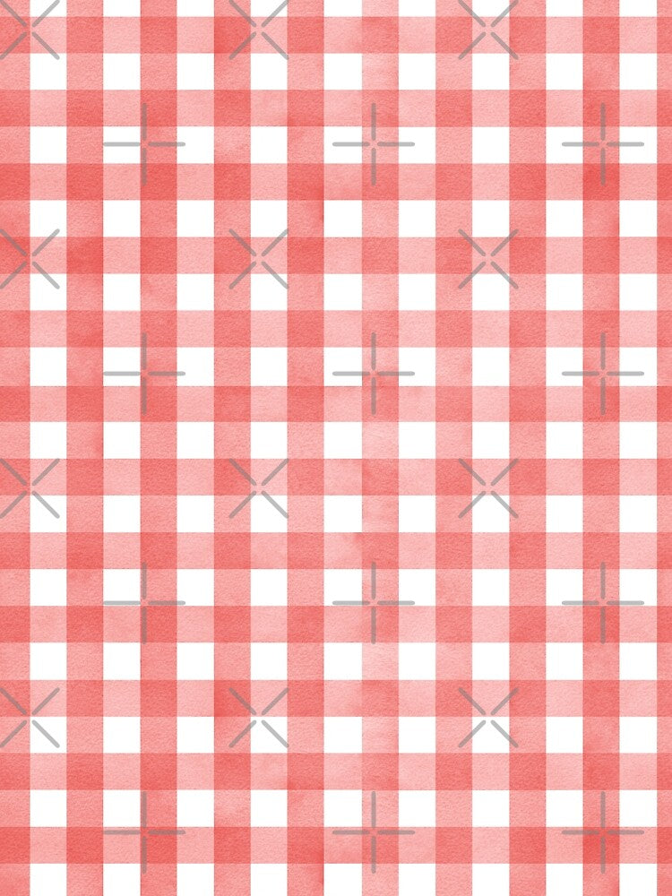 Watercolor Red Gingham – Hand-Painted Plaid Pattern by My Favorite Store