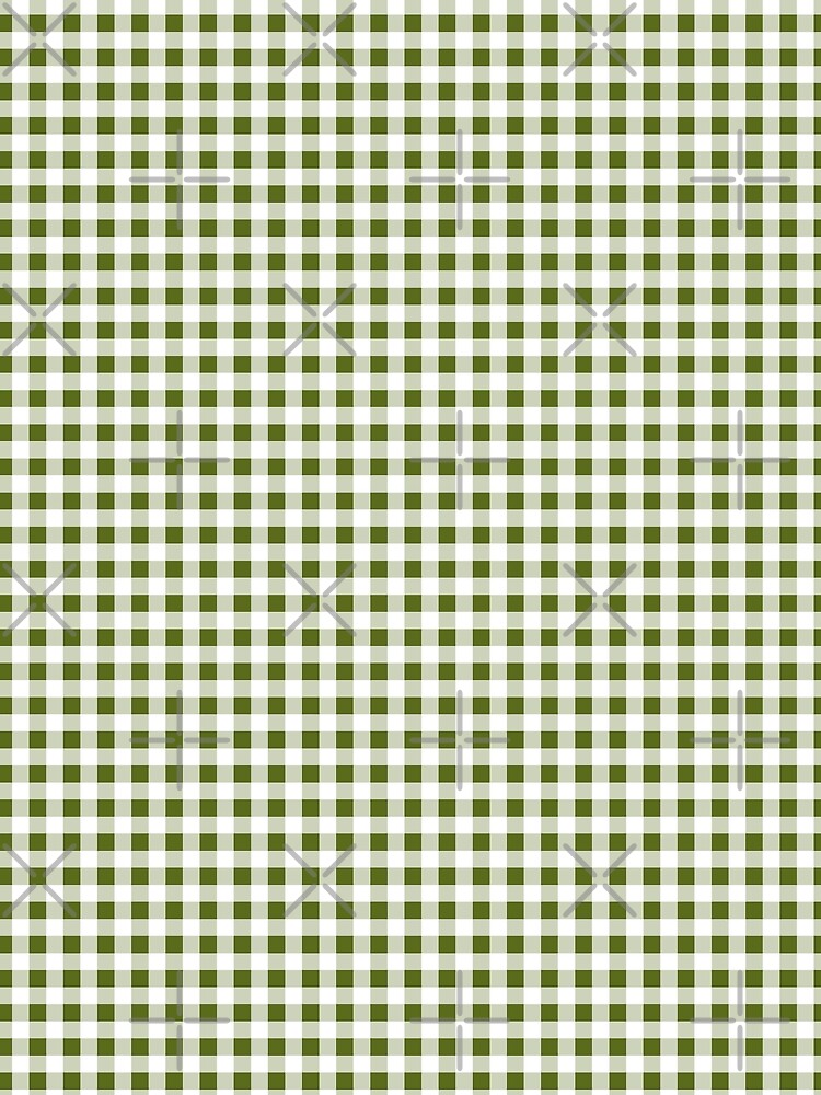 Gingham Pattern Moss Green White by Pinkdeer Designs