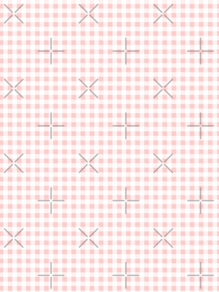 Gingham Pattern Light Pink White by Pinkdeer Designs