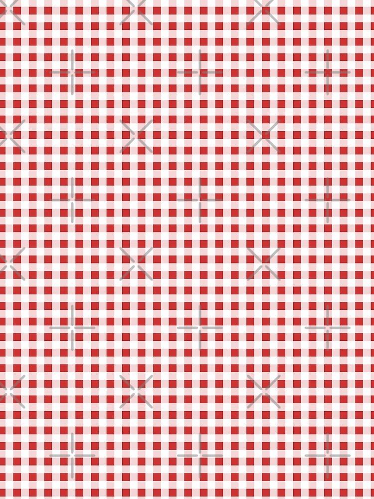 Gingham Pattern Red and White by Pinkdeer Designs