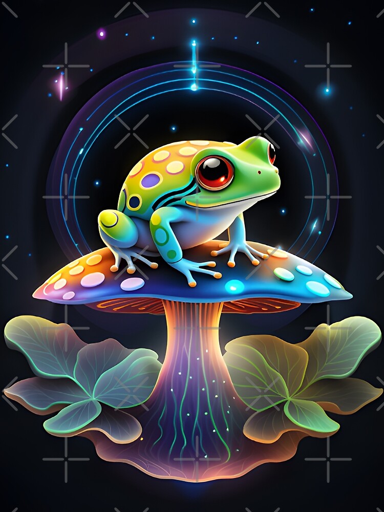 Frog on a mushroom by Silvermoonmyst