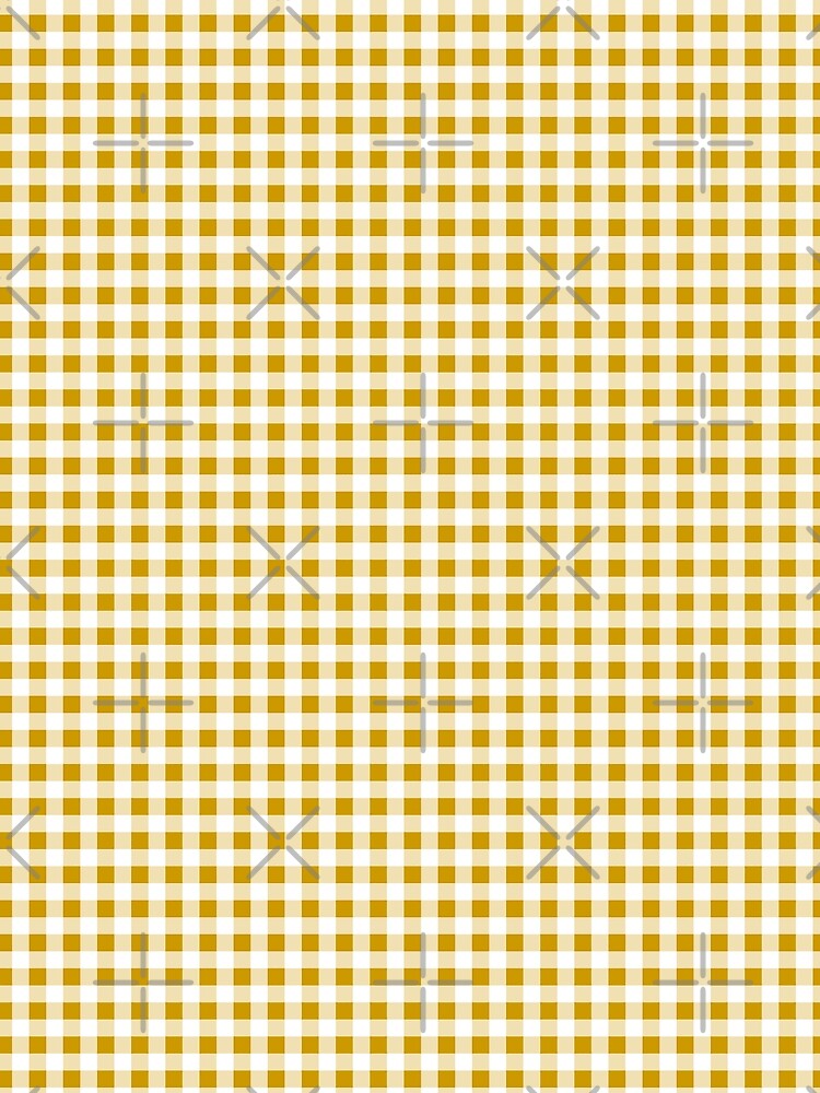 Gingham Pattern Mustard Yellow White by Pinkdeer Designs