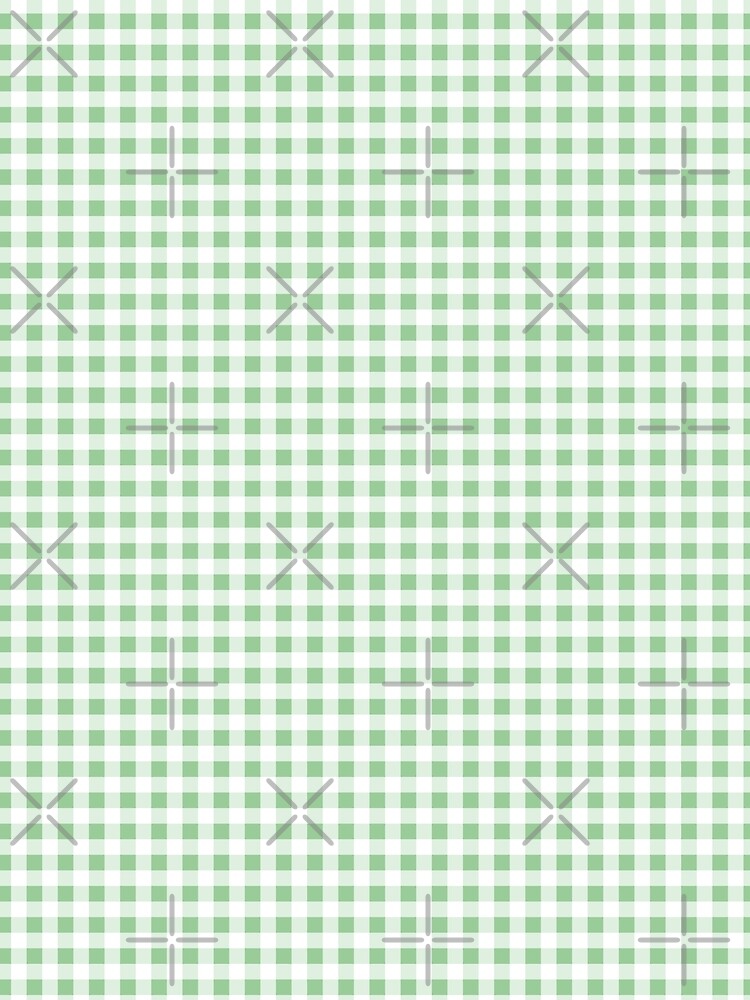 Gingham Pattern Light Green White by Pinkdeer Designs