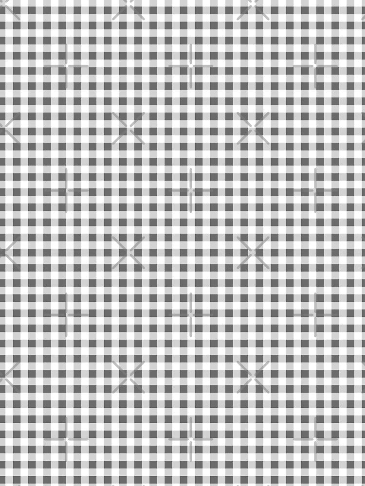 Gingham Pattern Anthracite Grey White by Pinkdeer Designs