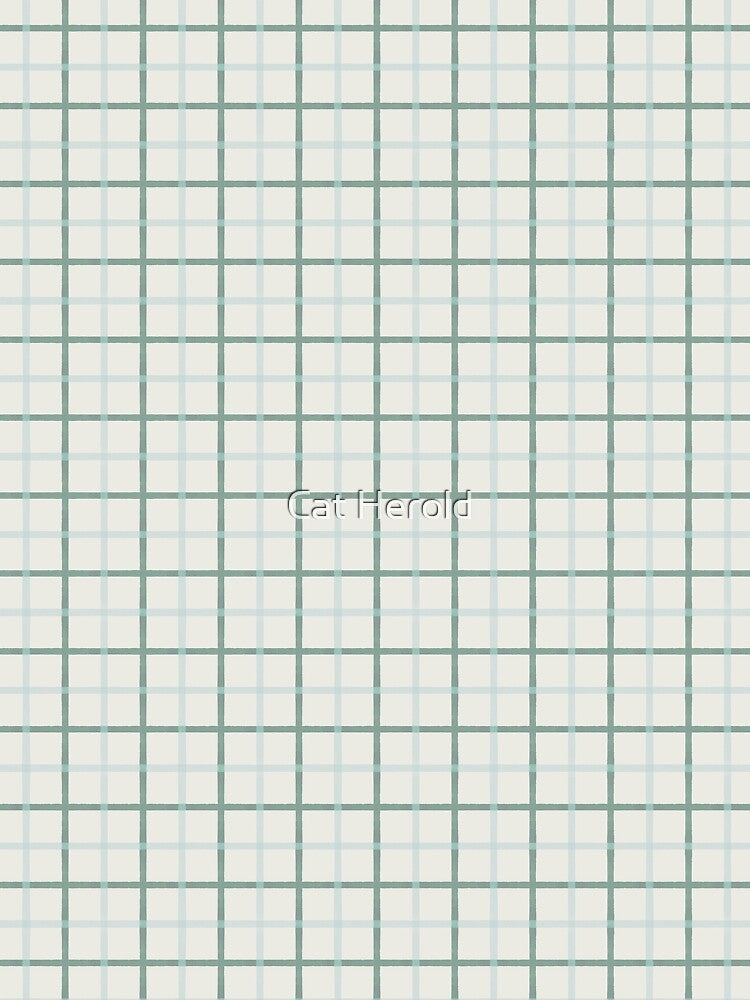 Gingham Thin Stripe - Mint Julep by Cat Herold