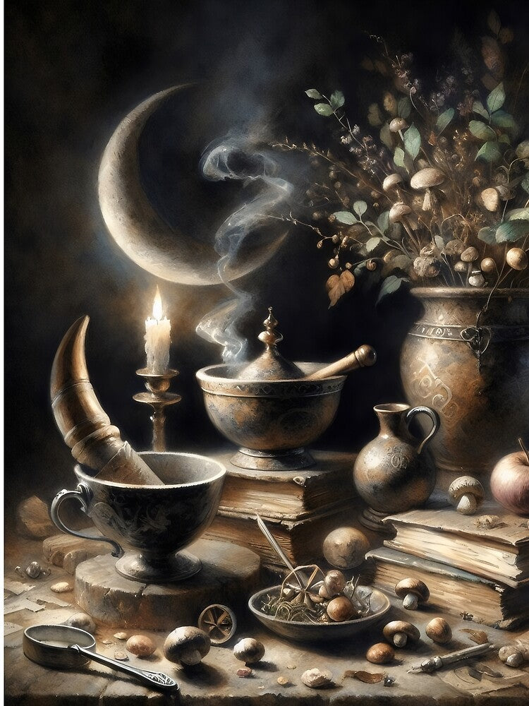 Moonlit Apothecary Still Life by ArtDesignRemix