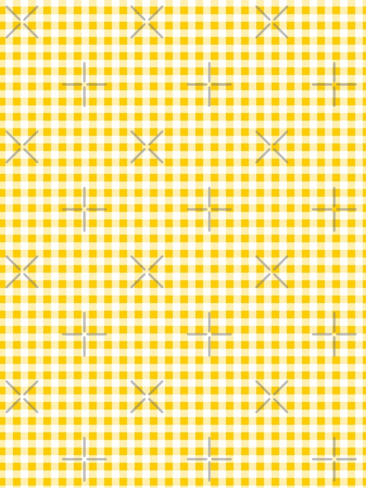 Gingham Pattern Bright Yellow White by Pinkdeer Designs