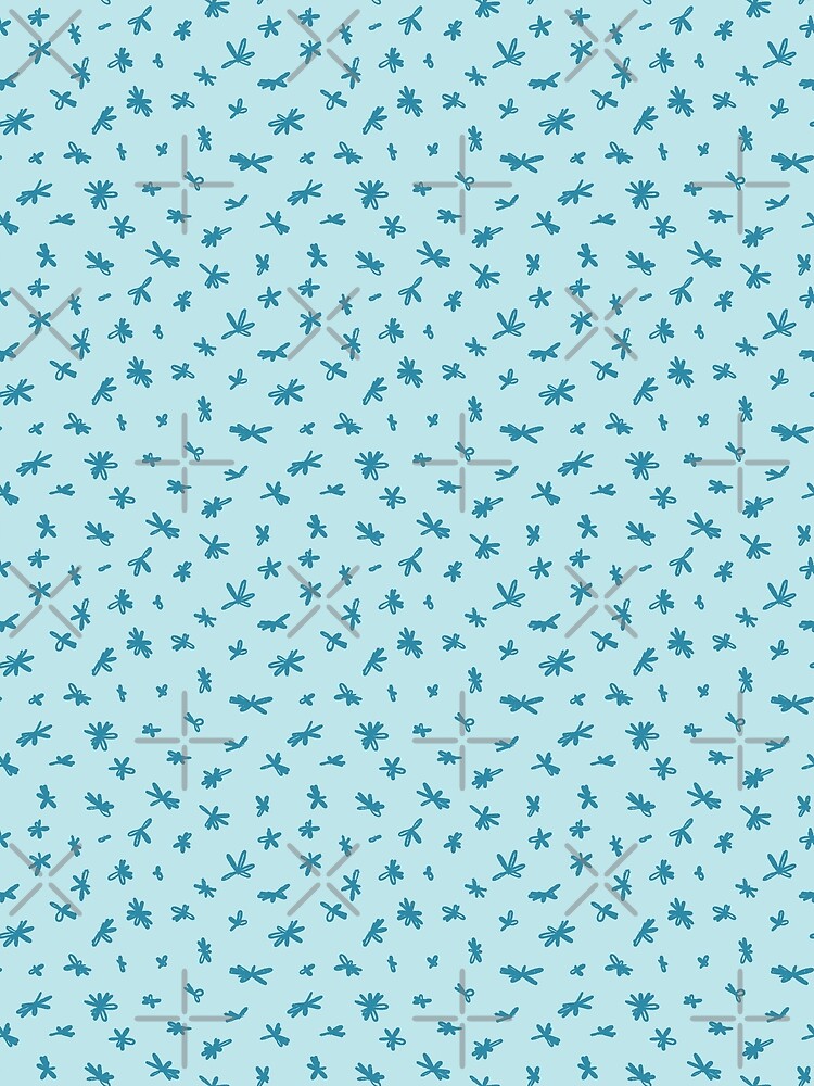 tiny teal flowers pattern on bluebackground by Elodie-Motifs