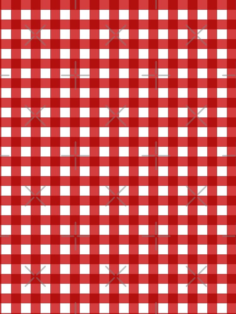 Classic Red Gingham Checkered Pattern Farmhouse Style by velvetearth