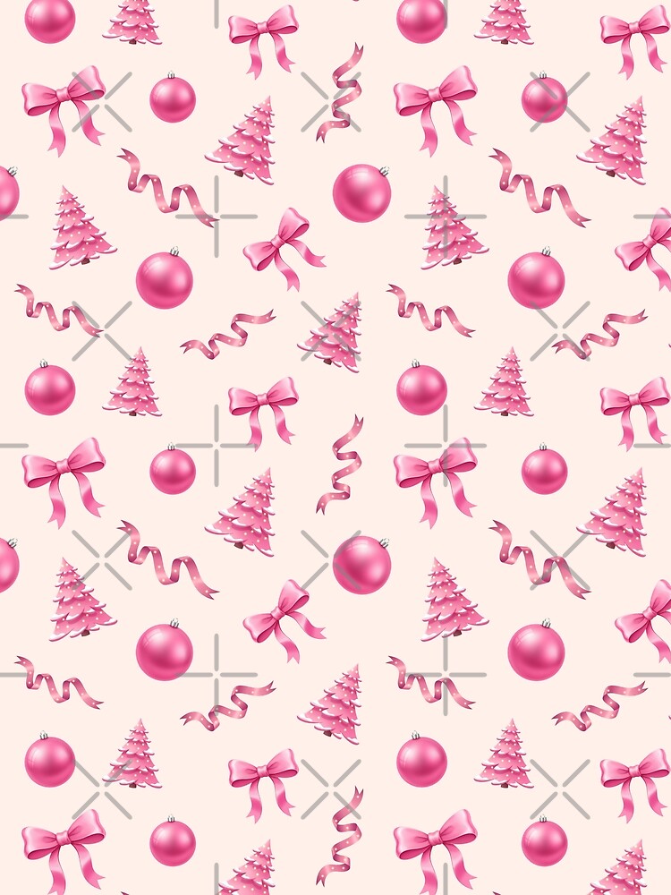 Pink Coquette Winter Aesthetic Repeating Pattern by GraffiTimi