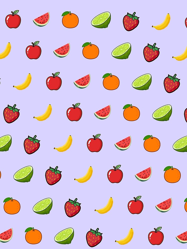 Cute Retro Fruit Pattern Aesthetic by POD Art Studio