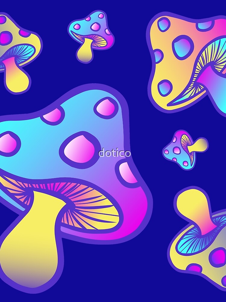 Copy of Multi Shroooooms on Blue by dotico