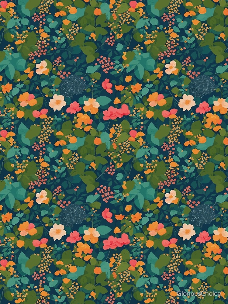 Abstract Art in dark color with multi flowers pattern by GloriousChoice