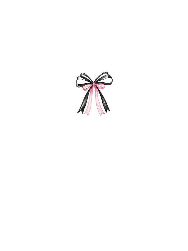 Coquette Balletcore Aesthetic Ribbon Illustration by IdolinkEmporium