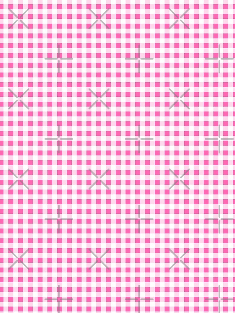 Gingham Pattern Hot Pink White by Pinkdeer Designs