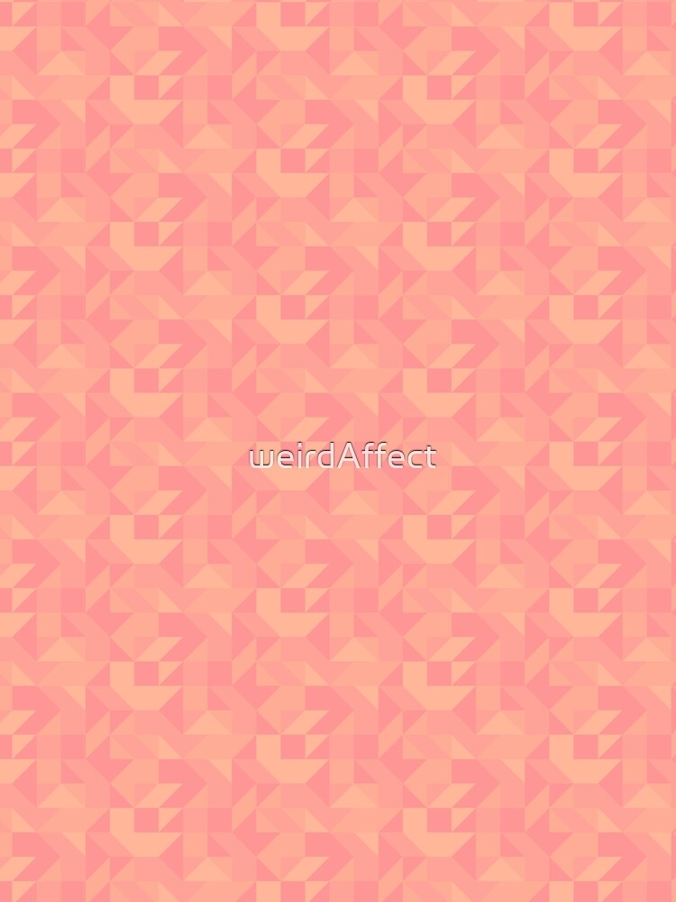 Dark Peach Retro Geometric Mosaic by weirdAffect