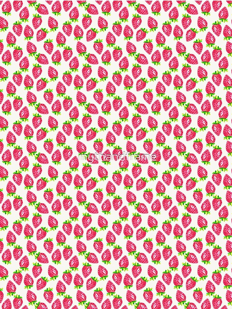 Strawberry Strawberries Watercolor Illustration Summer Fruit Pattern by mythandframe