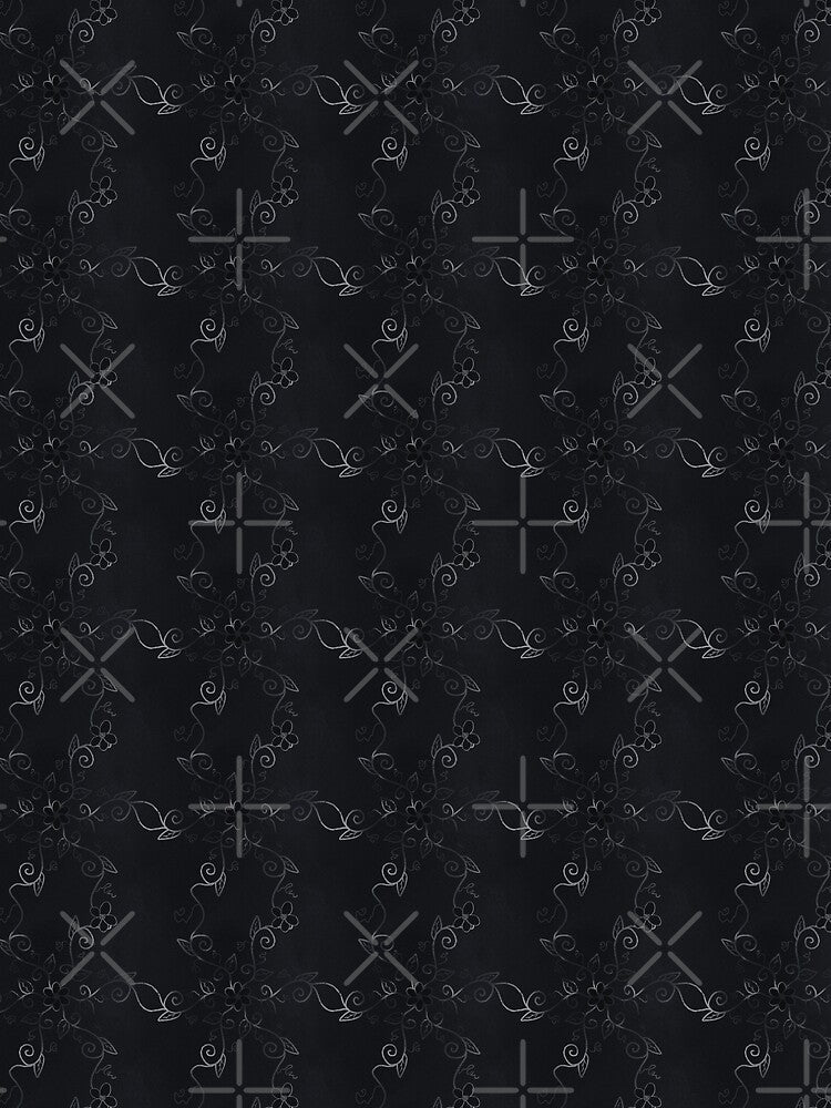Whimsigoth Dark Grey and Silver Vines by Neon-Harvest