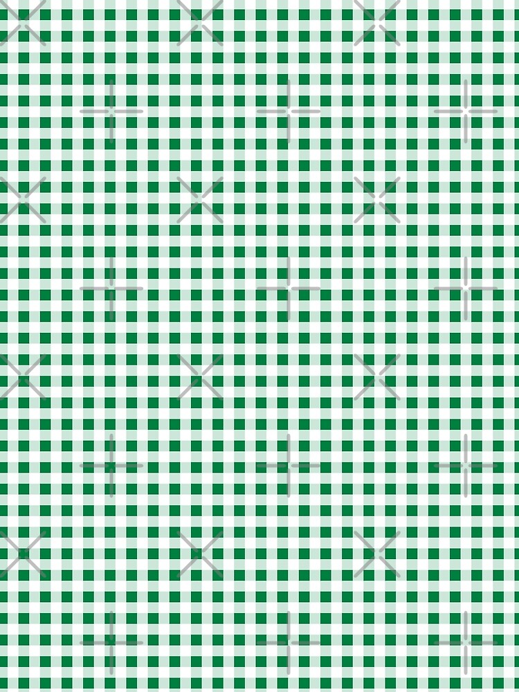 Gingham Pattern Emerald Green White by Pinkdeer Designs
