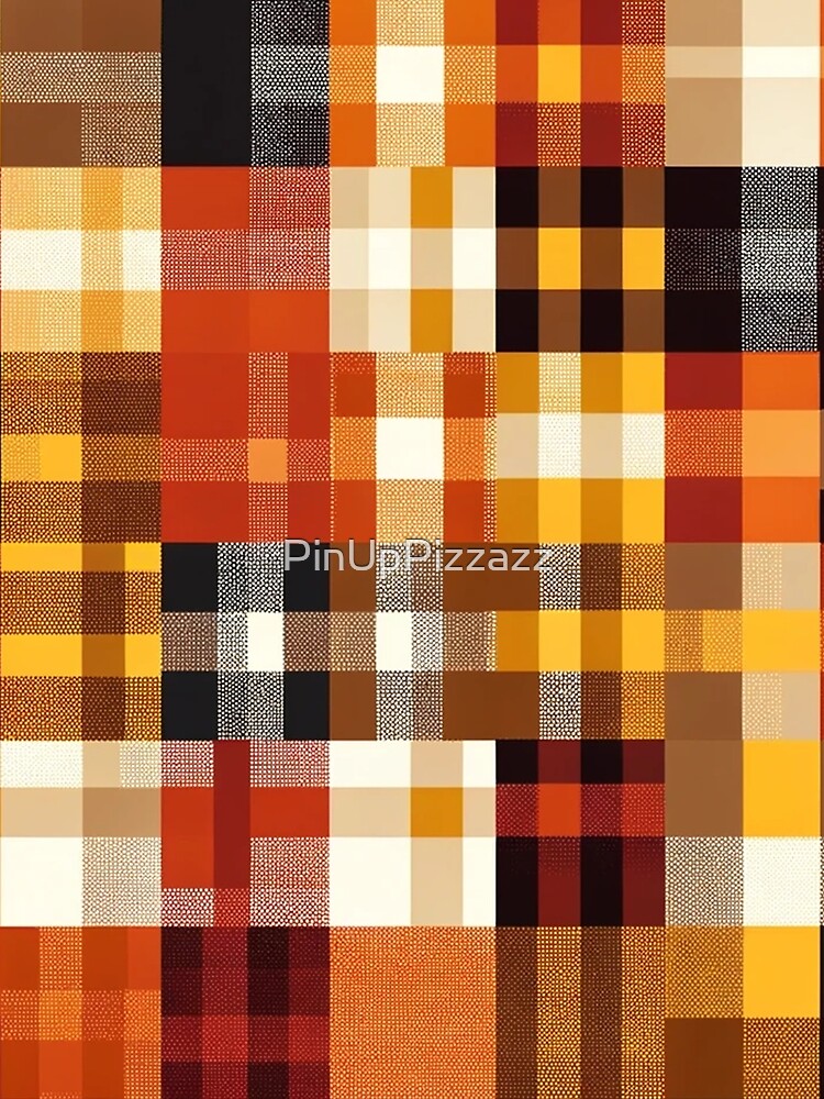 Autumn-Inspired Checkered Pattern Print by PinUpPizzazz