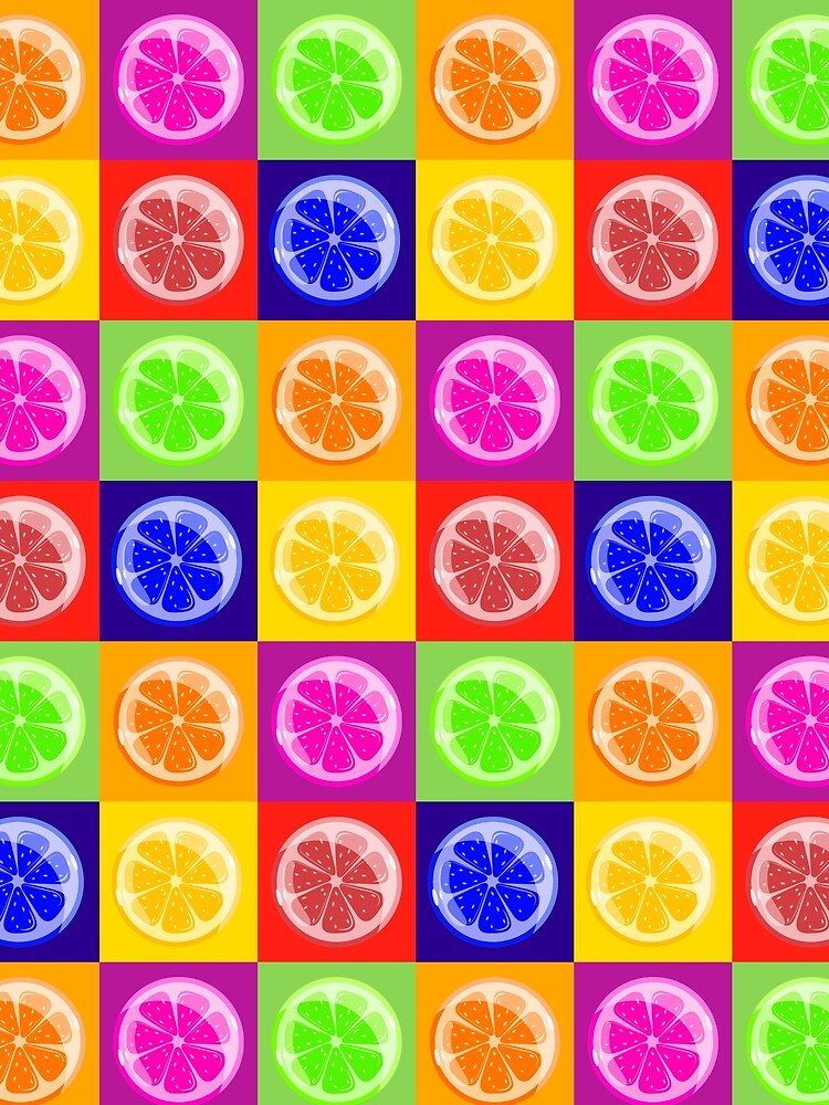 Lemon Pattern Aesthetic – Colorful Citrus Seamless Print for Summer by Italkam