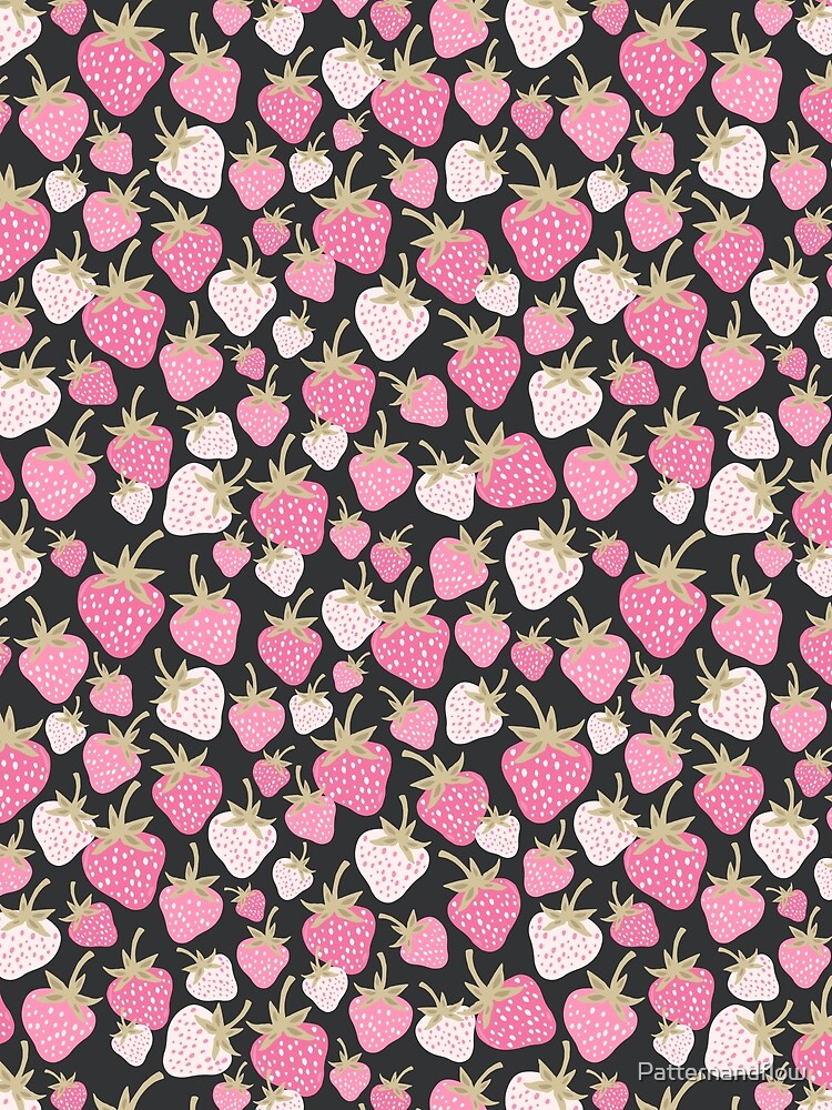 Strawberry Fields Pink Berry Scatter by Patternandflow
