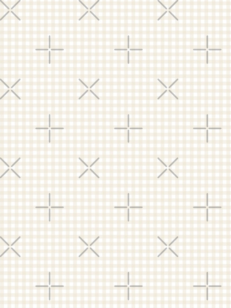 Gingham - cream and white plaid pattern by Cecca Designs by Cecca-Designs