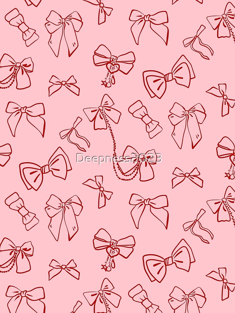 Coquette bows and pink Aesthetic pattern by Deepness2023