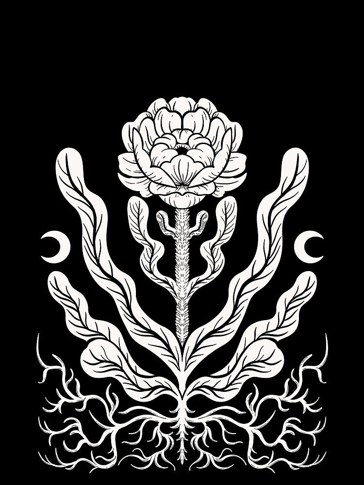 Natural Magic - Mystical Engraving Botany Drawing by Arcane Orchid
